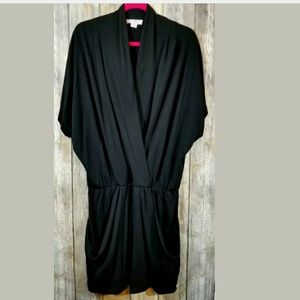 Jessica Simpson surplice dress black large